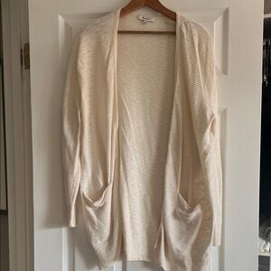 Madewell Cream Open-Front Cardigan